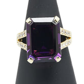 K18YG イエローゴールド アメジスト10.00ct ダイヤ0.27ct リング 指輪 レディース 12.5号 【中古】